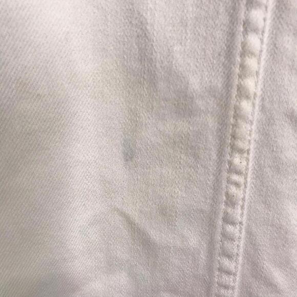 J Crew Dress Womens 4 White Denim Shift Raw Hem Pockets Modest Minimalist - Picture 3 of 10